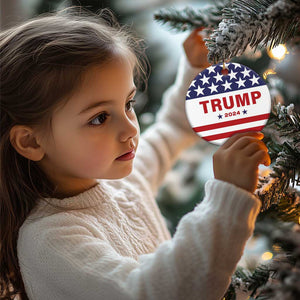 Trump 2024 American Flag Star Christmas Ornament TS11 Print Your Wear