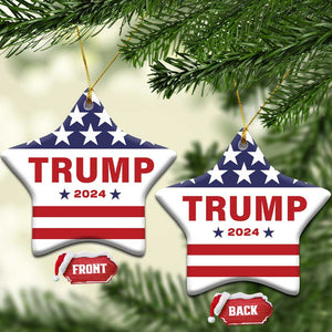 Trump 2024 American Flag Star Christmas Ornament TS11 Star White Print Your Wear