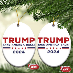 Trump Take America Back 2024 Star Christmas Ornament TS11 Oval White Print Your Wear