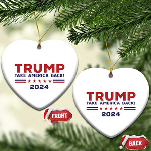 Trump Take America Back 2024 Star Christmas Ornament TS11 Heart White Print Your Wear