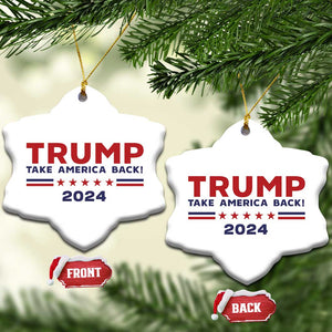 Trump Take America Back 2024 Star Christmas Ornament TS11 Snow Flake White Print Your Wear