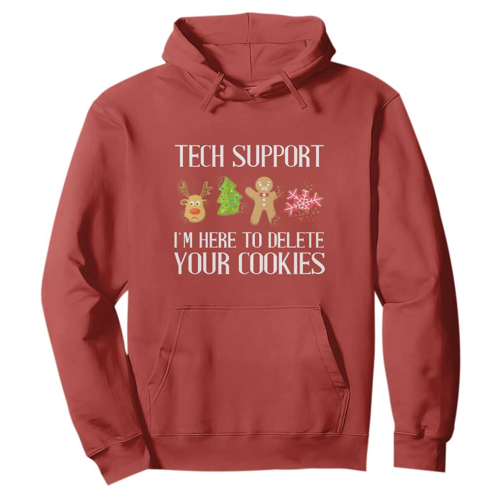 Funny Tech Support Christmas Hoodie I'm Here To Delete Your Cookies Gingerbread TS11 Red Print Your Wear