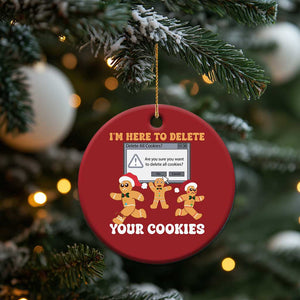 Funny Xmas Gingerbread Christmas Ornament I'm Here To Delete Your Cookies Santa TS11 Print Your Wear