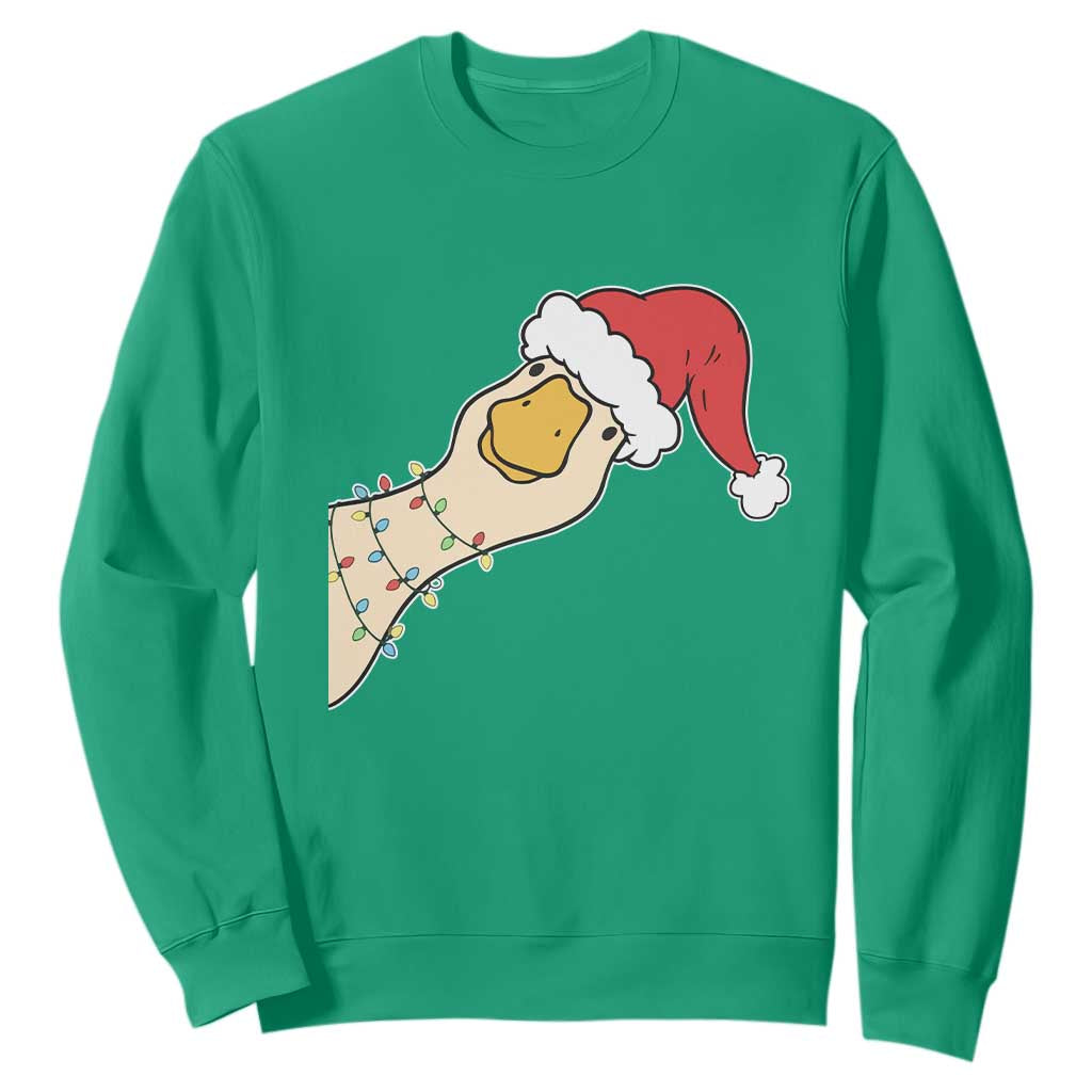 Funny Christmas Silly Goose Festive Holiday Sweatshirt TS11 Irish Green Print Your Wear