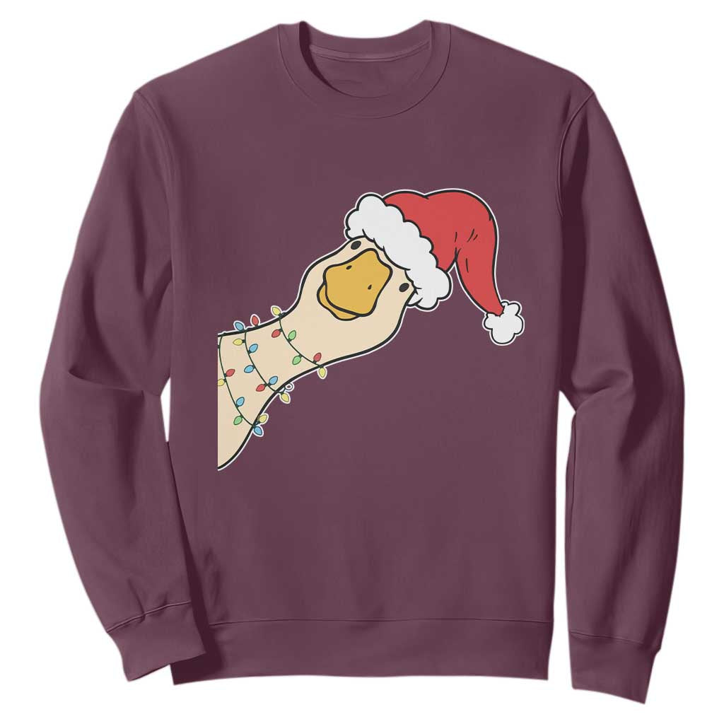 Funny Christmas Silly Goose Festive Holiday Sweatshirt TS11 Maroon Print Your Wear