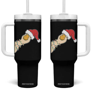 Funny Christmas Silly Goose Festive Holiday Tumbler With Handle TS11 One Size: 40 oz Black Print Your Wear