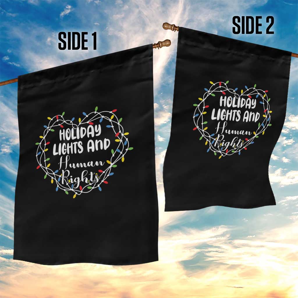 Holiday Lights And Human Rights Christmas Activism Garden Flag TS11 Print Your Wear