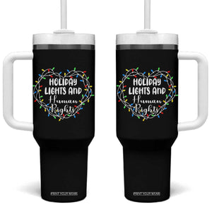 Holiday Lights And Human Rights Christmas Activism Tumbler With Handle TS11 One Size: 40 oz Black Print Your Wear