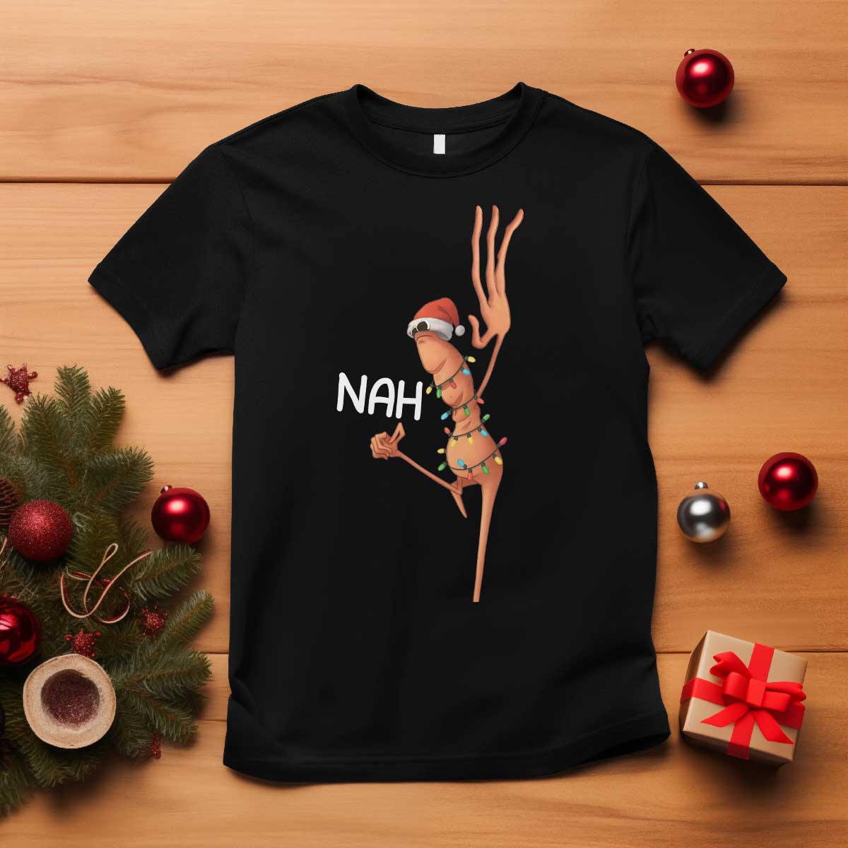 Funny Marcus The Worm Christmas Nah T Shirt TS11 Black Print Your Wear
