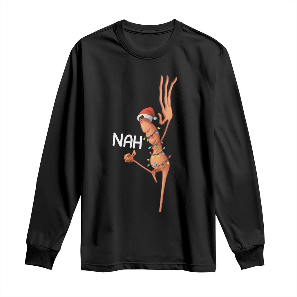 Funny Marcus The Worm Christmas Nah Long Sleeve Shirt TS11 Black Print Your Wear