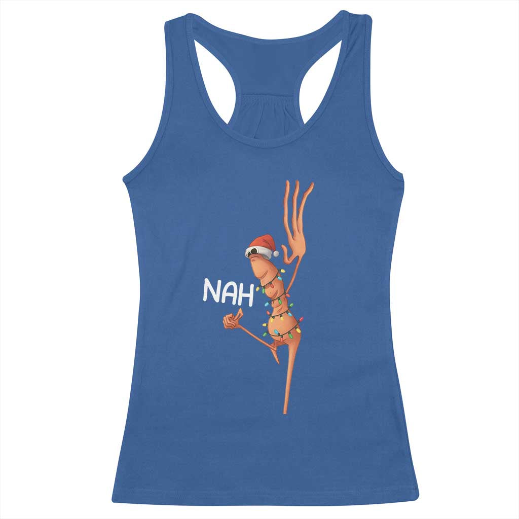 Funny Marcus The Worm Christmas Nah Racerback Tank Top TS11 Royal Blue Print Your Wear