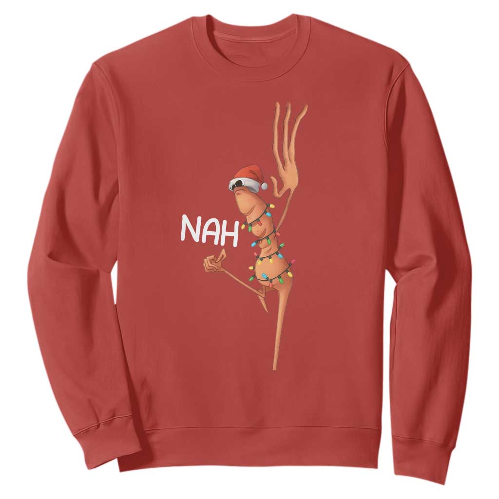 Funny Marcus The Worm Christmas Nah Sweatshirt TS11 Red Print Your Wear