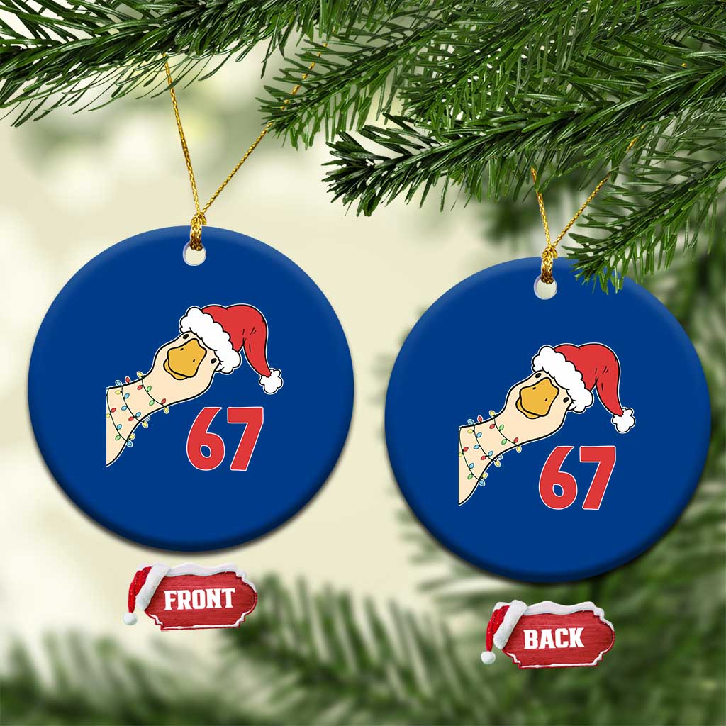 Funny Christmas Silly Goose 67 Meme Festive Holiday Ceramic Ornament TS11 1pc Blue Print Your Wear