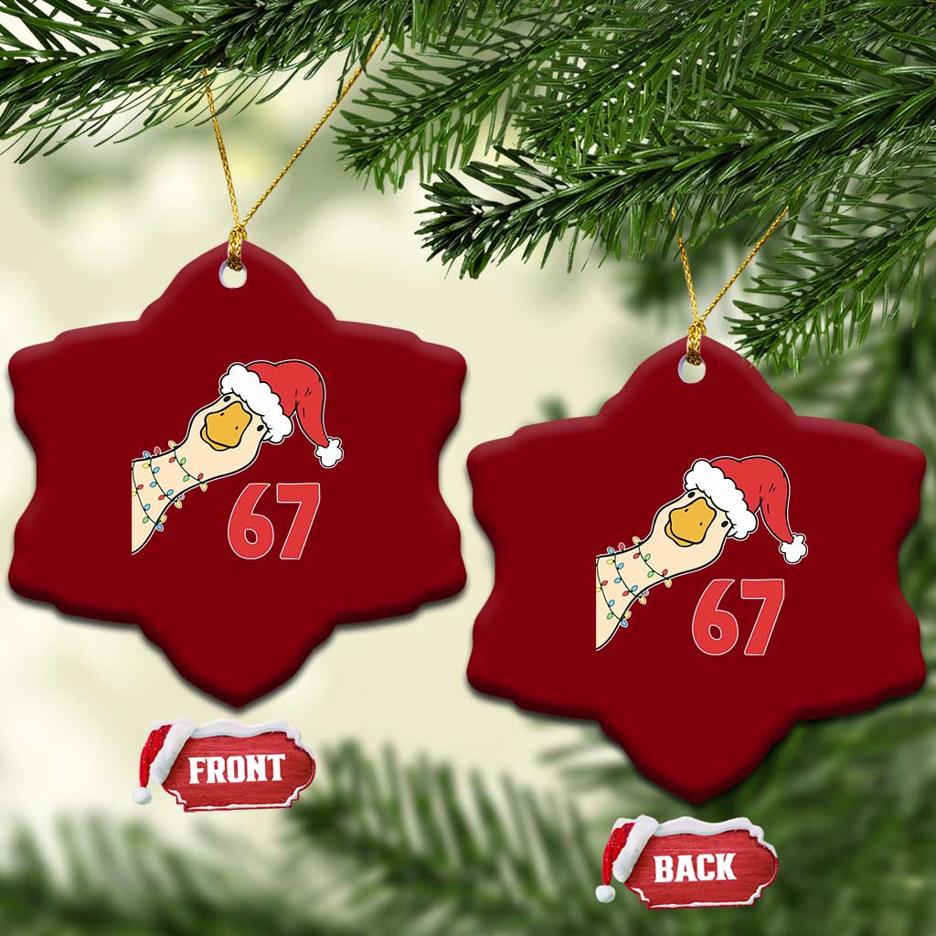 Funny Christmas Silly Goose 67 Meme Festive Holiday Ceramic Ornament TS11 Print Your Wear