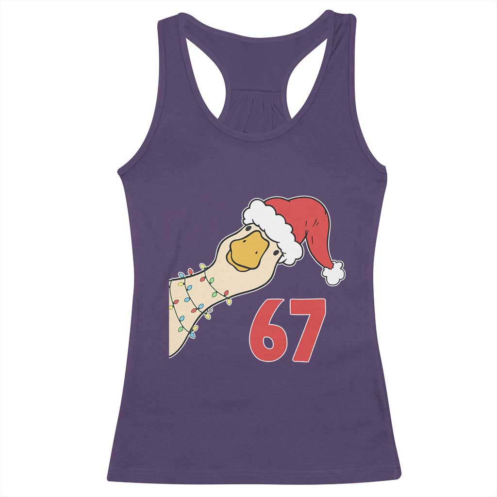 Funny Christmas Silly Goose 67 Meme Festive Holiday Racerback Tank Top TS11 Purple Print Your Wear