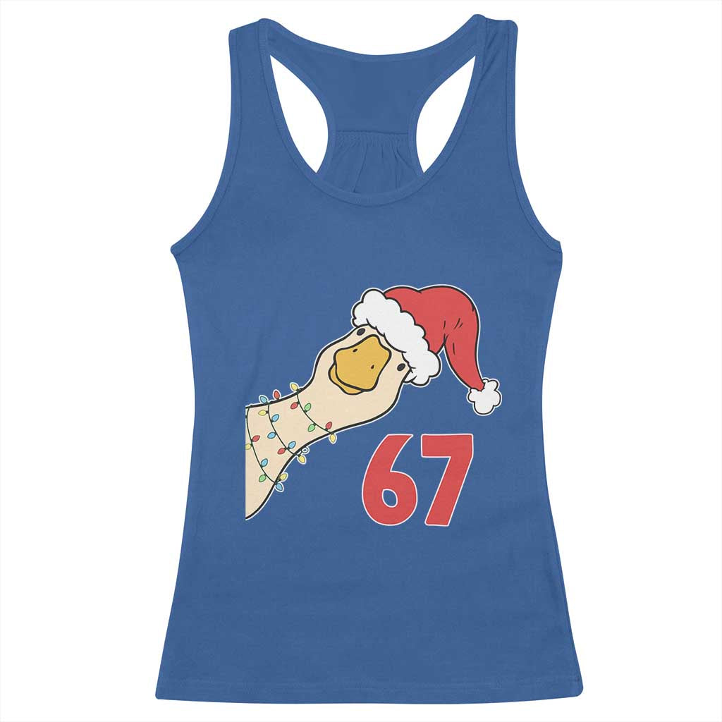 Funny Christmas Silly Goose 67 Meme Festive Holiday Racerback Tank Top TS11 Royal Blue Print Your Wear