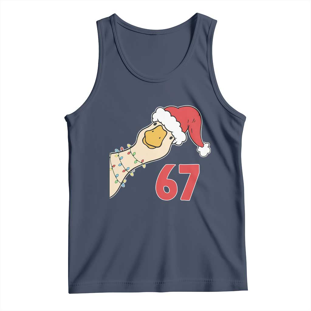 Funny Christmas Silly Goose 67 Meme Festive Holiday Tank Top TS11 Navy Print Your Wear