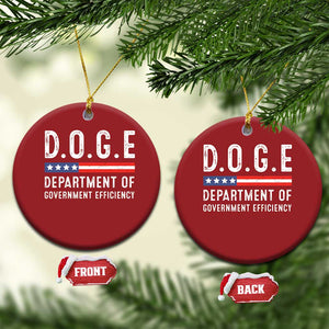 Trump Musk DOGE Christmas Ornament Department Of Government Efficiency Vintage American Flag TS11 Circle Red Print Your Wear