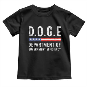 Trump Musk DOGE Toddler T Shirt Department Of Government Efficiency Vintage American Flag TS11 Black Print Your Wear