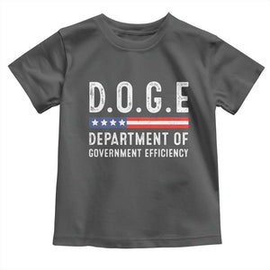 Trump Musk DOGE Toddler T Shirt Department Of Government Efficiency Vintage American Flag TS11 Dark Heather Print Your Wear