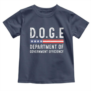 Trump Musk DOGE Toddler T Shirt Department Of Government Efficiency Vintage American Flag TS11 Navy Print Your Wear