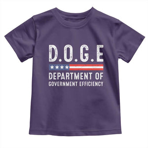 Trump Musk DOGE Toddler T Shirt Department Of Government Efficiency Vintage American Flag TS11 Purple Print Your Wear