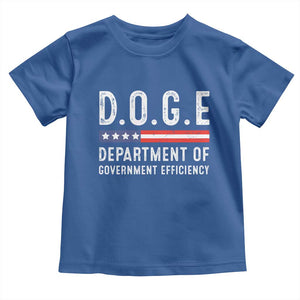 Trump Musk DOGE Toddler T Shirt Department Of Government Efficiency Vintage American Flag TS11 Royal Blue Print Your Wear