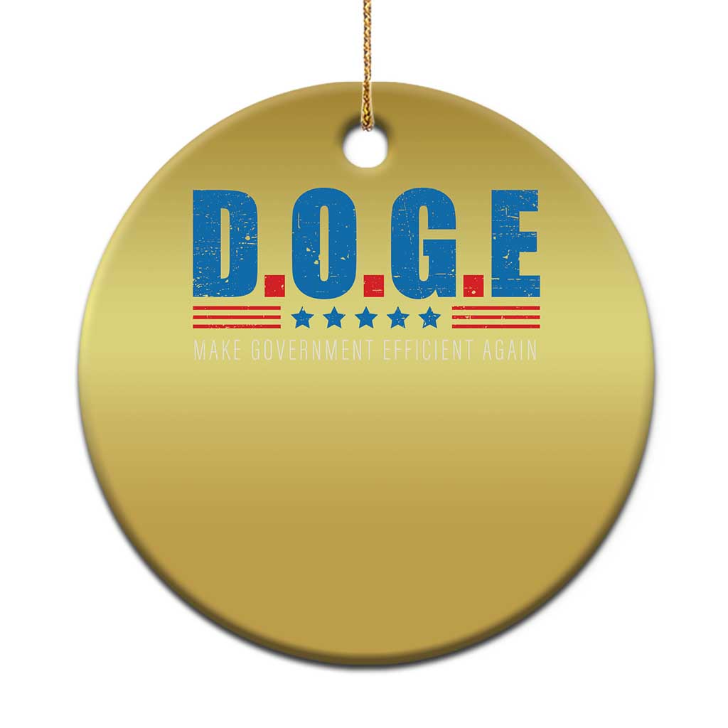 Trump Musk DOGE Christmas Ornament Make Government Efficient Again Vintage Stars Stripe TS11 Print Your Wear