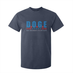 Trump Musk DOGE T Shirt For Kid Make Government Efficient Again Vintage Stars Stripe TS11 Navy Print Your Wear