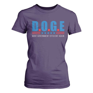 Trump Musk DOGE T Shirt For Women Make Government Efficient Again Vintage Stars Stripe TS11 Purple Print Your Wear