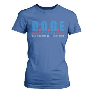 Trump Musk DOGE T Shirt For Women Make Government Efficient Again Vintage Stars Stripe TS11 Royal Blue Print Your Wear