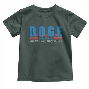 Trump Musk DOGE Toddler T Shirt Make Government Efficient Again Vintage Stars Stripe TS11 Dark Forest Green Print Your Wear