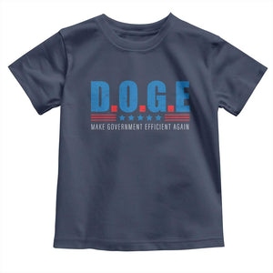 Trump Musk DOGE Toddler T Shirt Make Government Efficient Again Vintage Stars Stripe TS11 Navy Print Your Wear