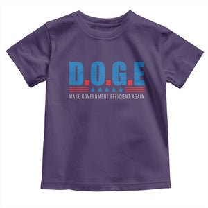 Trump Musk DOGE Toddler T Shirt Make Government Efficient Again Vintage Stars Stripe TS11 Purple Print Your Wear