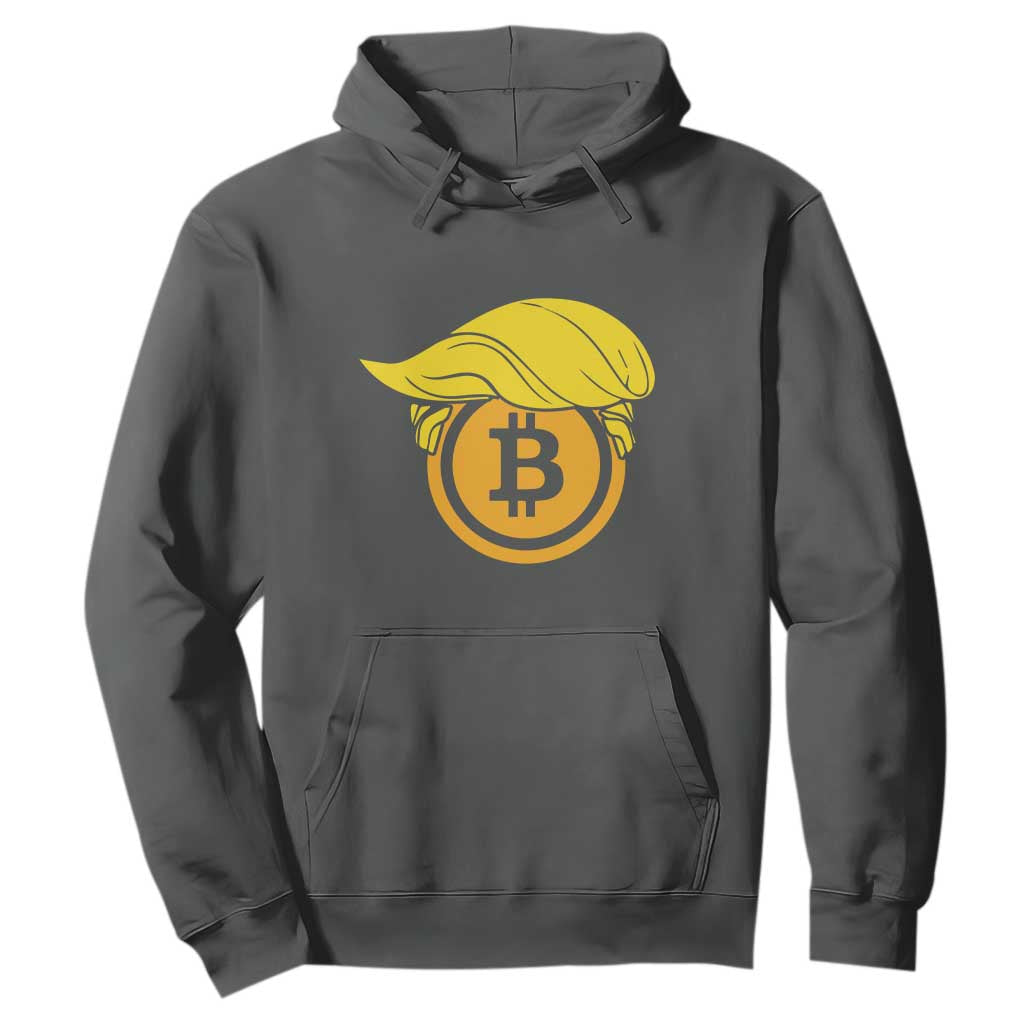 Funny Trump Bitcoin BTC Crypto Cryptocurrency Trader Hoodie TS11 Dark Heather Print Your Wear