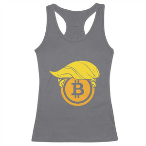 Funny Trump Bitcoin BTC Crypto Cryptocurrency Trader Racerback Tank Top TS11 Charcoal Print Your Wear