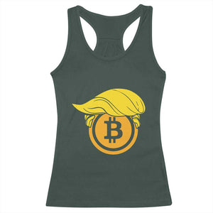 Funny Trump Bitcoin BTC Crypto Cryptocurrency Trader Racerback Tank Top TS11 Dark Forest Green Print Your Wear
