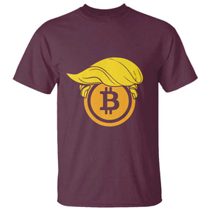 Funny Trump Bitcoin BTC Crypto Cryptocurrency Trader T Shirt TS11 Maroon Print Your Wear