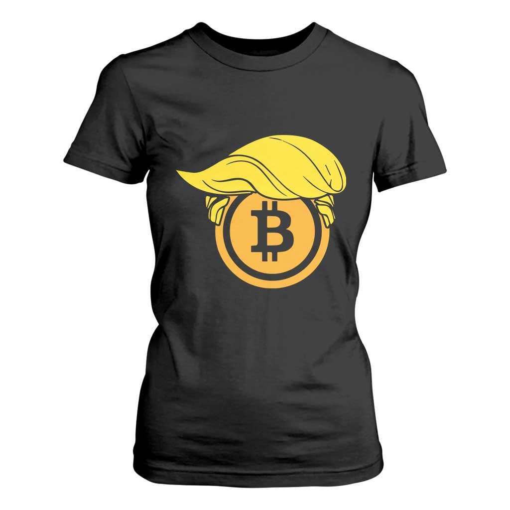 Funny Trump Bitcoin BTC Crypto Cryptocurrency Trader T Shirt For Women TS11 Black Print Your Wear