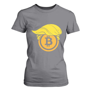 Funny Trump Bitcoin BTC Crypto Cryptocurrency Trader T Shirt For Women TS11 Charcoal Print Your Wear