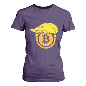 Funny Trump Bitcoin BTC Crypto Cryptocurrency Trader T Shirt For Women TS11 Purple Print Your Wear