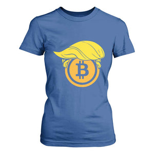 Funny Trump Bitcoin BTC Crypto Cryptocurrency Trader T Shirt For Women TS11 Royal Blue Print Your Wear