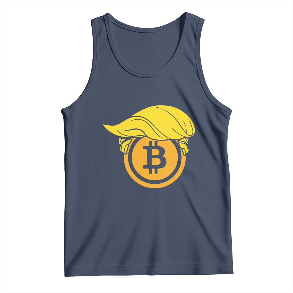 Funny Trump Bitcoin BTC Crypto Cryptocurrency Trader Tank Top TS11 Navy Print Your Wear