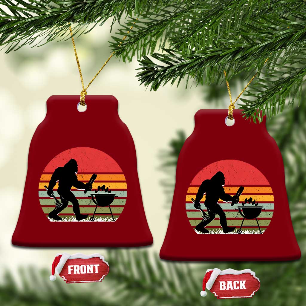 Funny Retro Bigfoot Grilling BBQ Chef Ceramic Ornament TS11 Print Your Wear