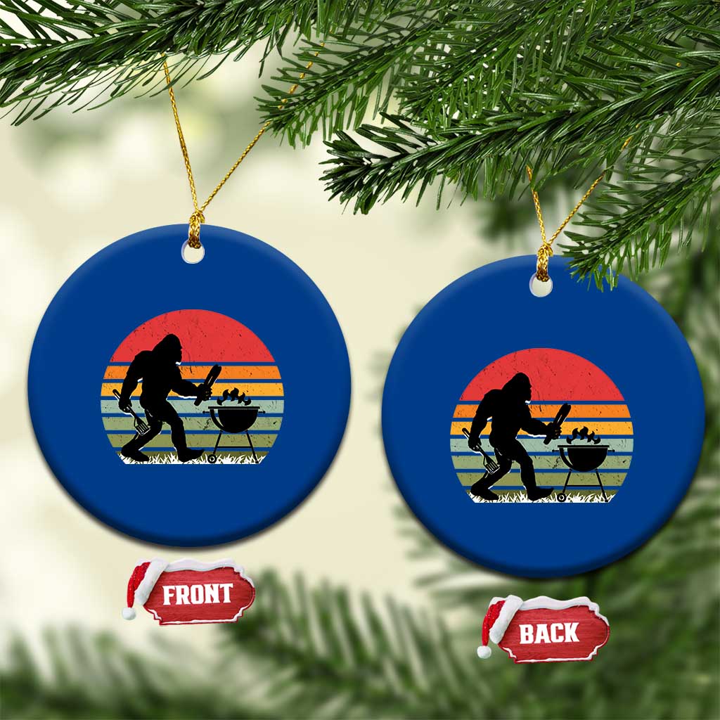 Funny Retro Bigfoot Grilling BBQ Chef Ceramic Ornament TS11 1pc Blue Print Your Wear