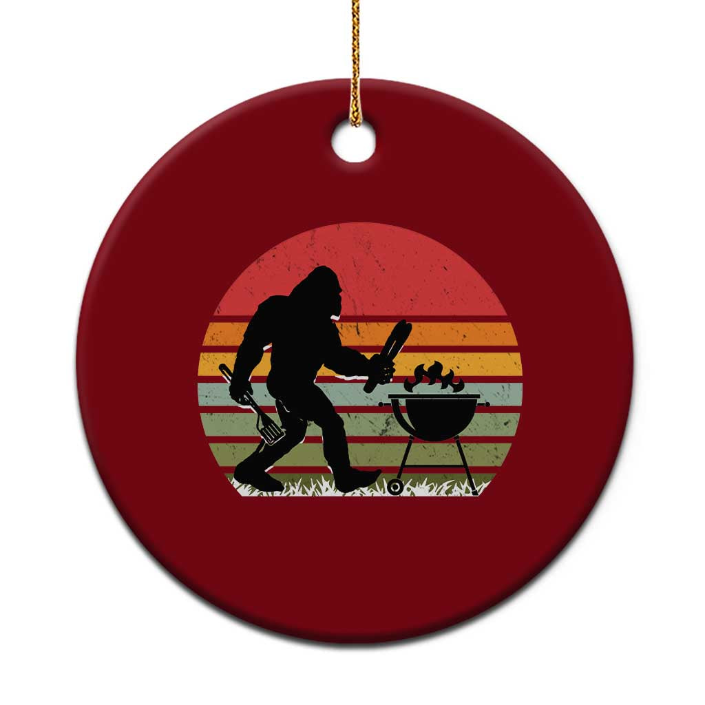Funny Retro Bigfoot Grilling BBQ Chef Ceramic Ornament TS11 1pc Red Print Your Wear
