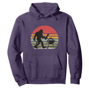 Funny Retro Bigfoot Grilling BBQ Chef Hoodie TS11 Purple Print Your Wear