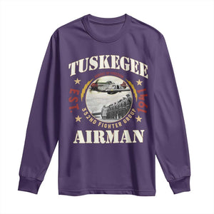 Tuskegee Airman Long Sleeve Shirt Heroes Of Freedom 332ND Fighter Group Est 1941 TS11 Purple Print Your Wear