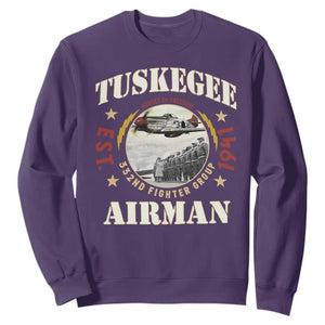 Tuskegee Airman Sweatshirt Heroes Of Freedom 332ND Fighter Group Est 1941 TS11 Purple Print Your Wear