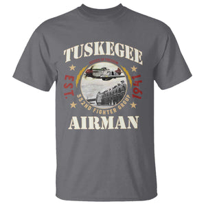 Tuskegee Airman T Shirt Heroes Of Freedom 332ND Fighter Group Est 1941 TS11 Charcoal Print Your Wear